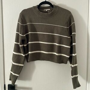 Z Supply Olive Striped Sweater - L NWT